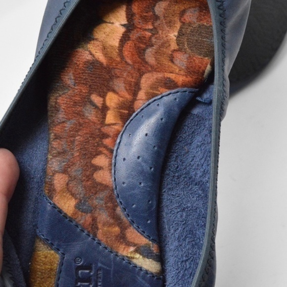 Born Leather Julianne Ballet Flats, Steel Blue Color - Picture 11 of 12